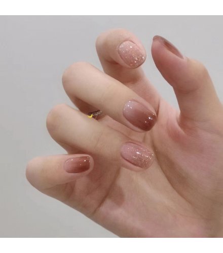 NA016 - Icy Red Brown Glam Nails NA016 - Icy Red Brown Glam Nails